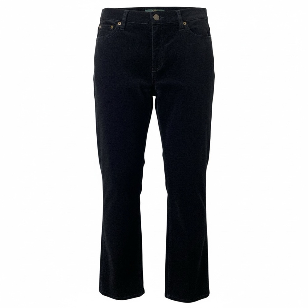 Ralph Lauren Petite Black Corduroy Velvet Jeans Size 8 Petite Classic Straight